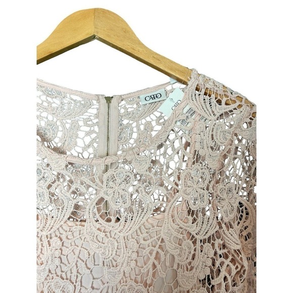 Cato Lace Sheath Dress Blush Pink 3/4 Sleeve Lined Women’s Size 10 NEW WITH TAGS - Picture 7 of 9
